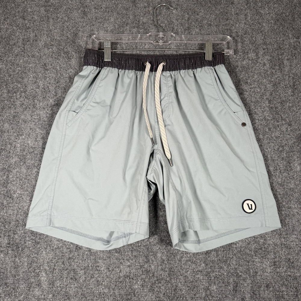 Vuori Kore Short Mens Small Blue Microfiber 8 Inch Lined Running Gym Pockets